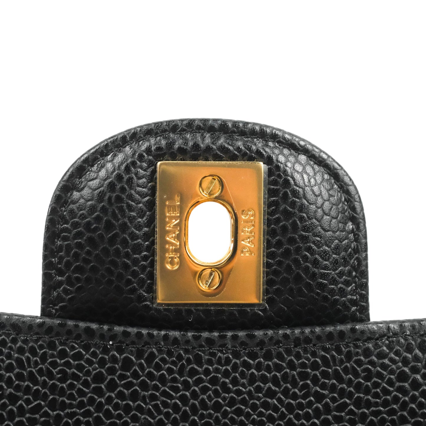 Chanel Classic M/L Medium Double Flap Black Caviar Gold Hardware