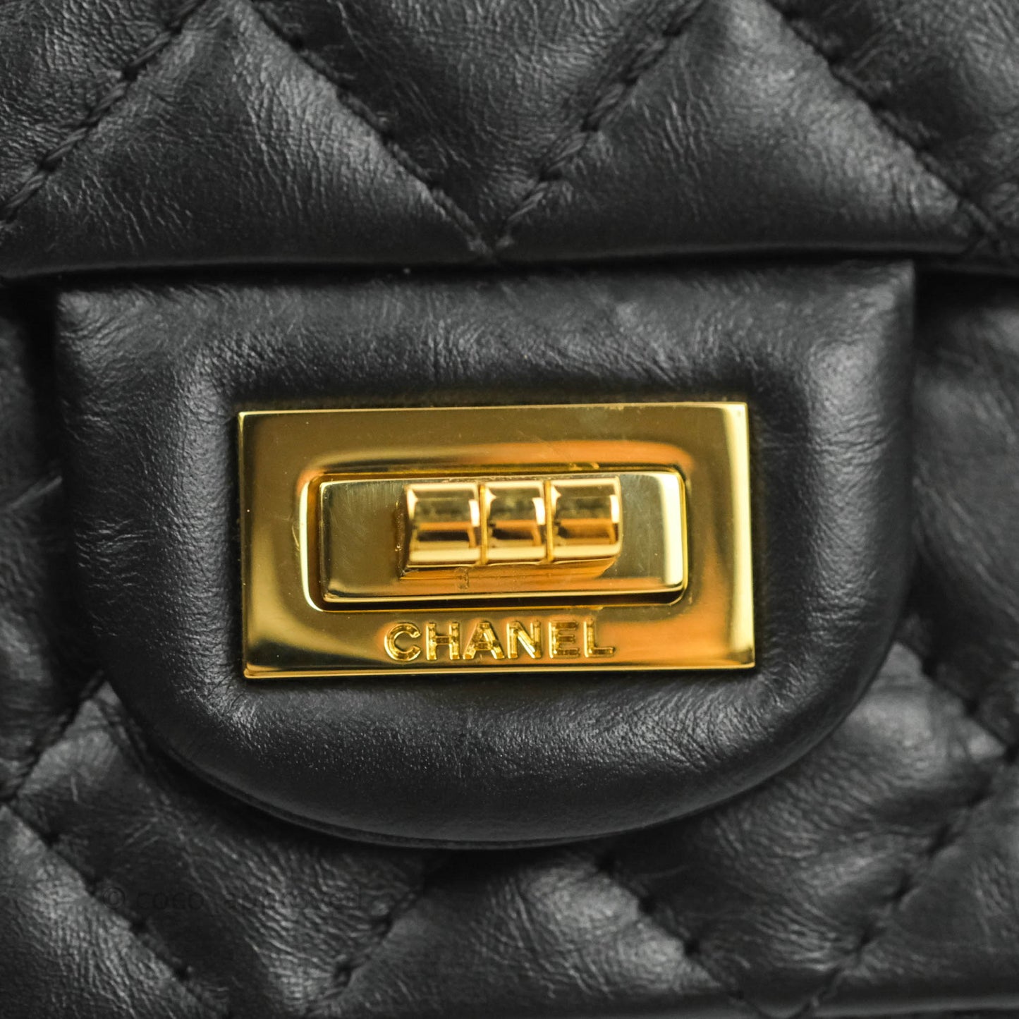 Chanel Mini Reissue 224 Black Aged Calfskin Gold Hardware