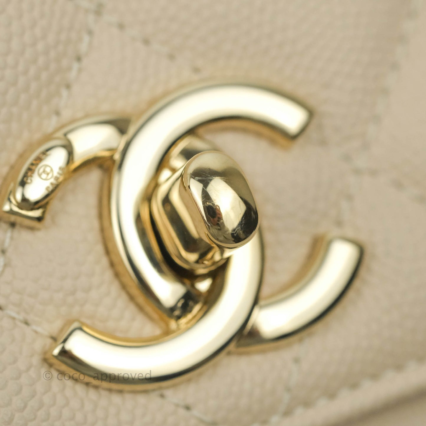 Chanel Quilted Medium Business Affinity Flap Light Beige Caviar Gold Hardware 20B