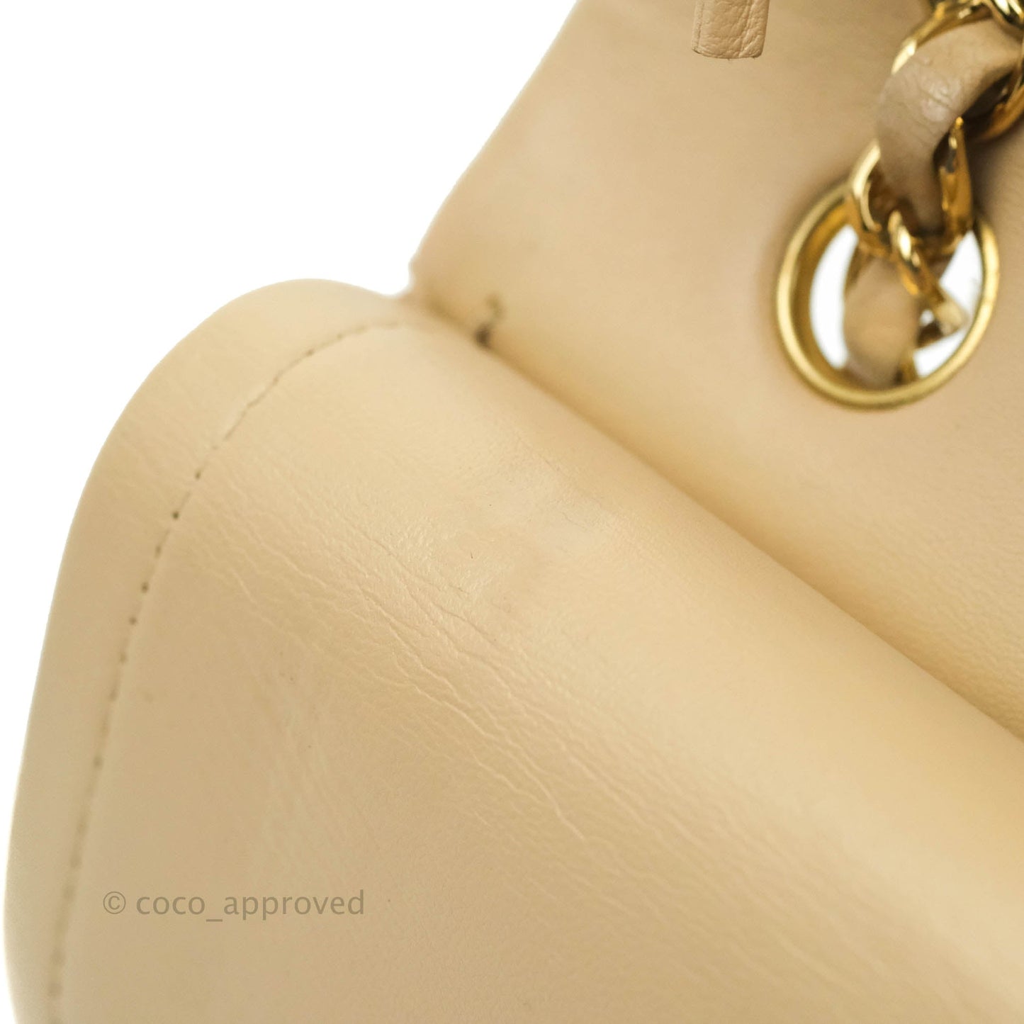 Chanel Classic Medium Flap Quilted Beige Lambskin Gold Hardware
