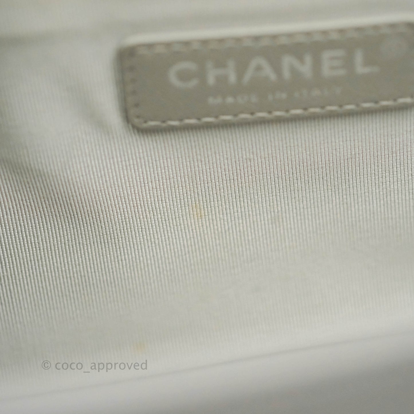 Chanel Quilted Medium Boy Grey Lambskin Silver Hardware