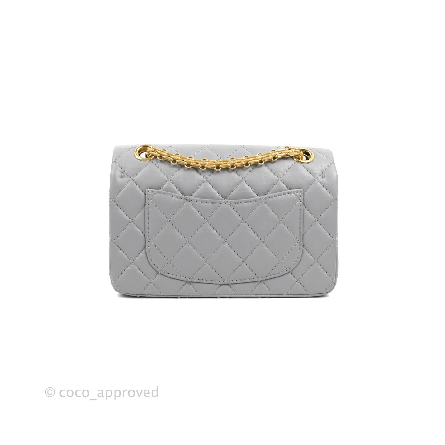 Chanel Mini Reissue 224 Grey Aged Calfskin Aged Gold Hardware