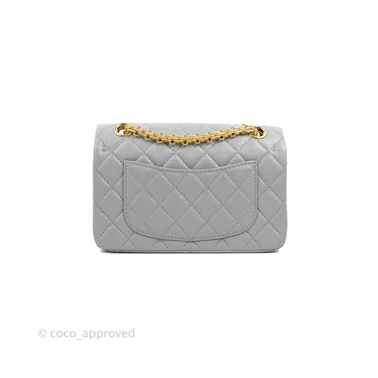Chanel Mini Reissue 224 Grey Aged Calfskin Aged Gold Hardware