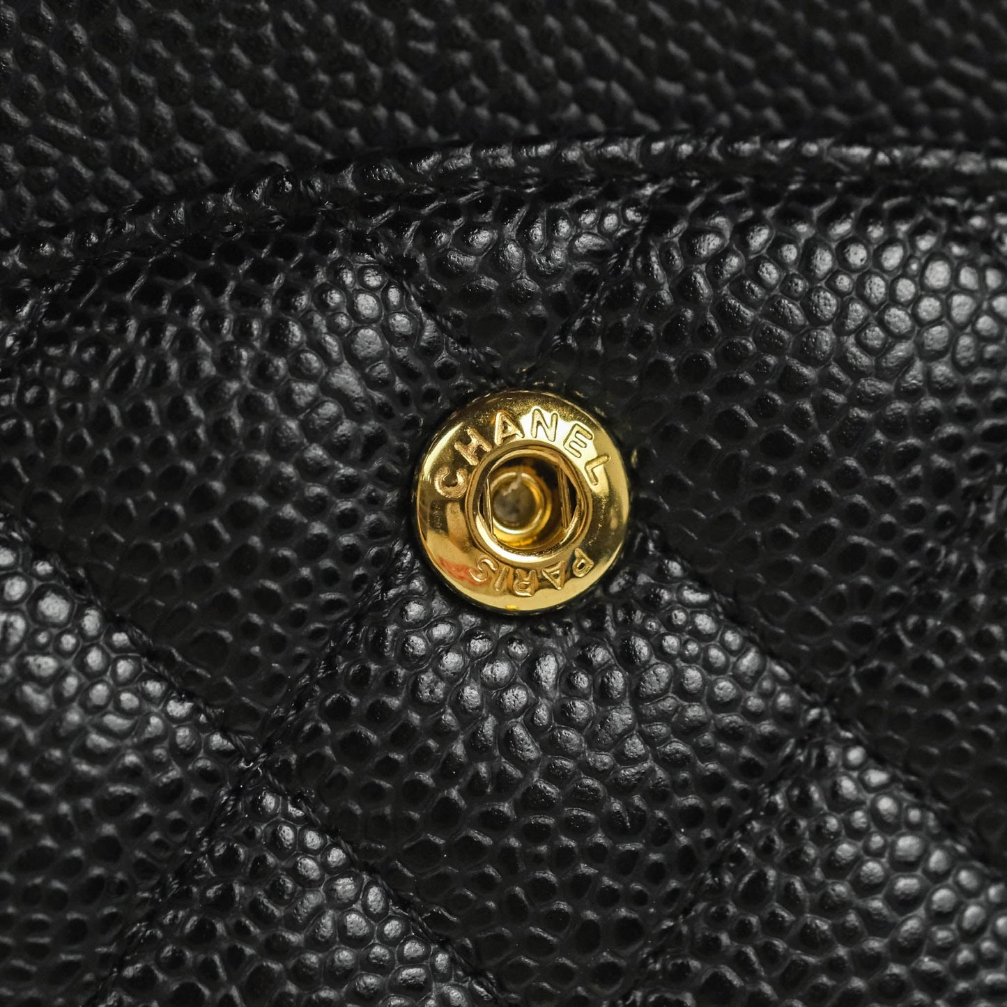 Chanel Classic M/L Medium Double Flap Black Caviar Gold Hardware