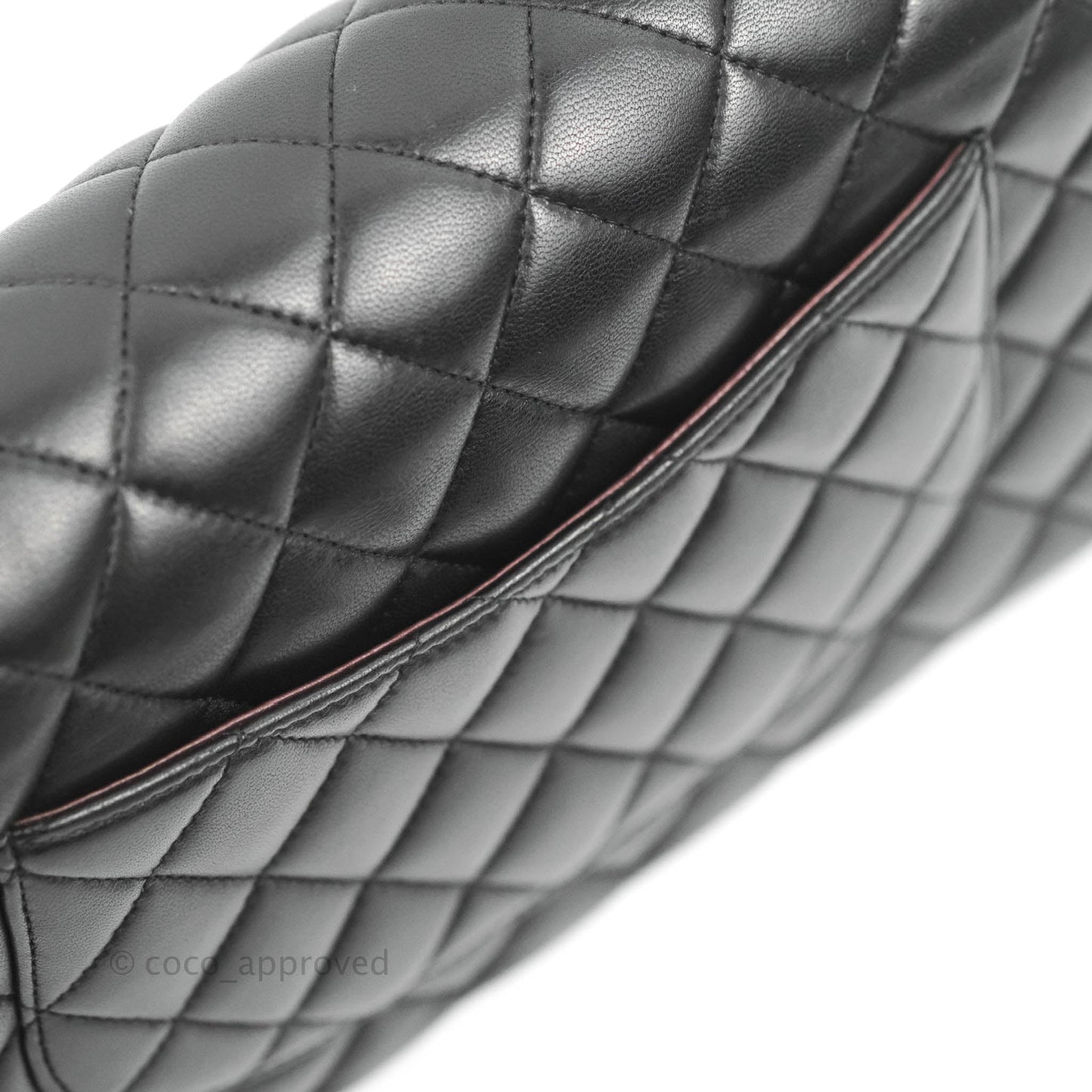 Chanel Classic M/L Medium Flap Quilted Black Lambskin Gold Hardware