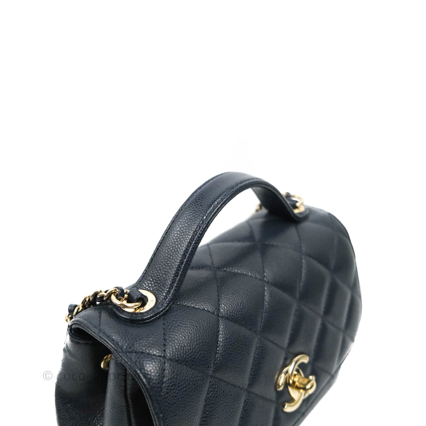 Chanel Quilted Small Business Affinity Flap Navy Caviar Gold Hardware