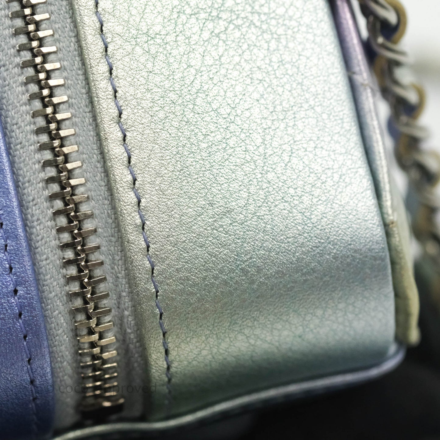 Chanel Quilted Camera Bag Metallic Rainbow Lambskin Rainbow Hardware