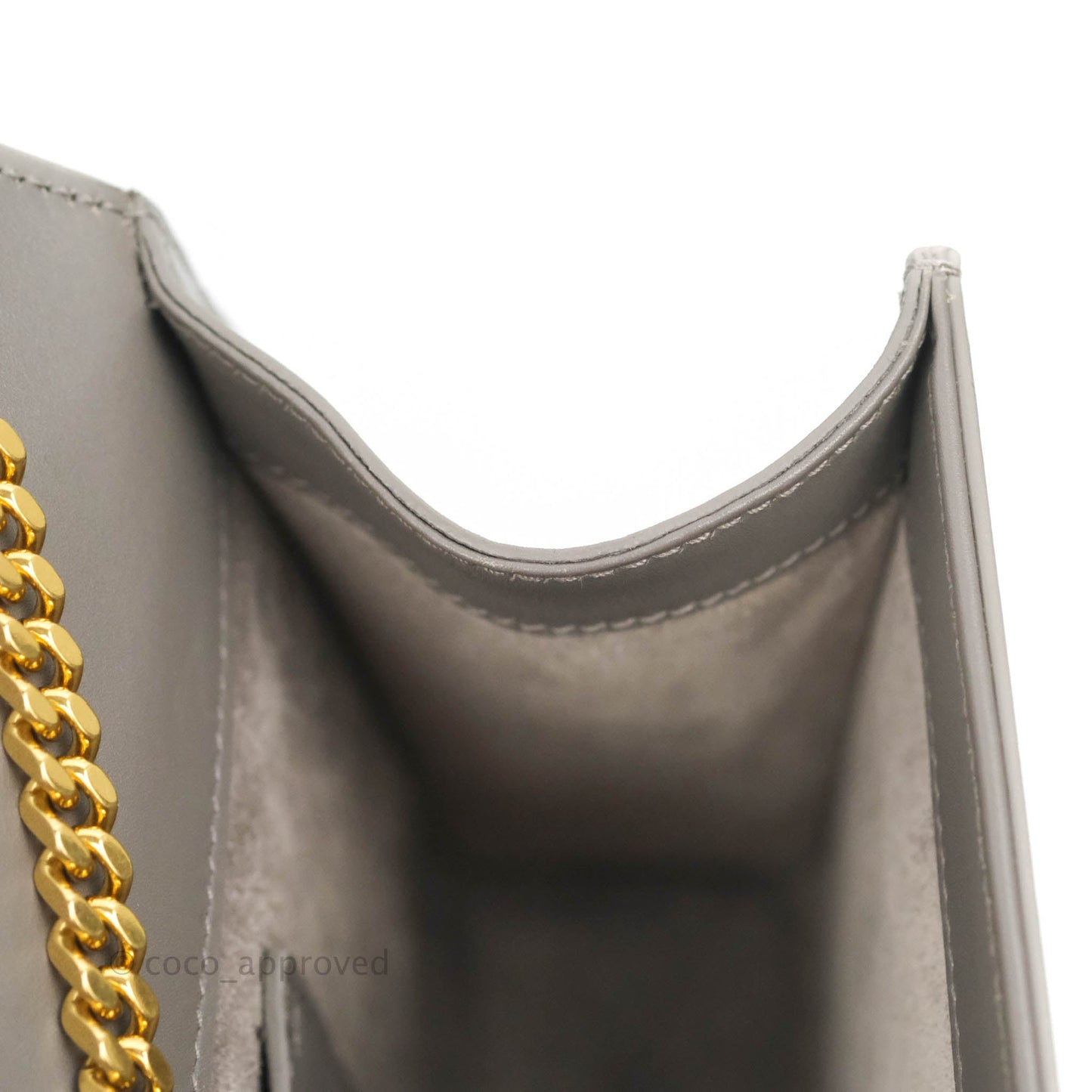 Saint Laurent Medium Kate Tassel Chain Bag Earth Grey Smooth Calfskin Gold Hardware
