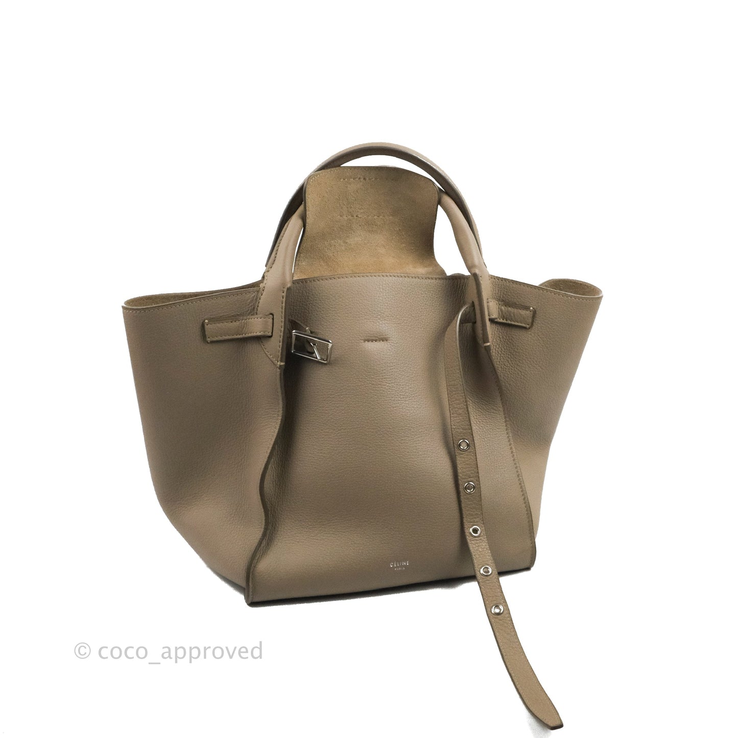 Celine Small Big Bag Light Taupe Supple Grained Leather Silver Hardware