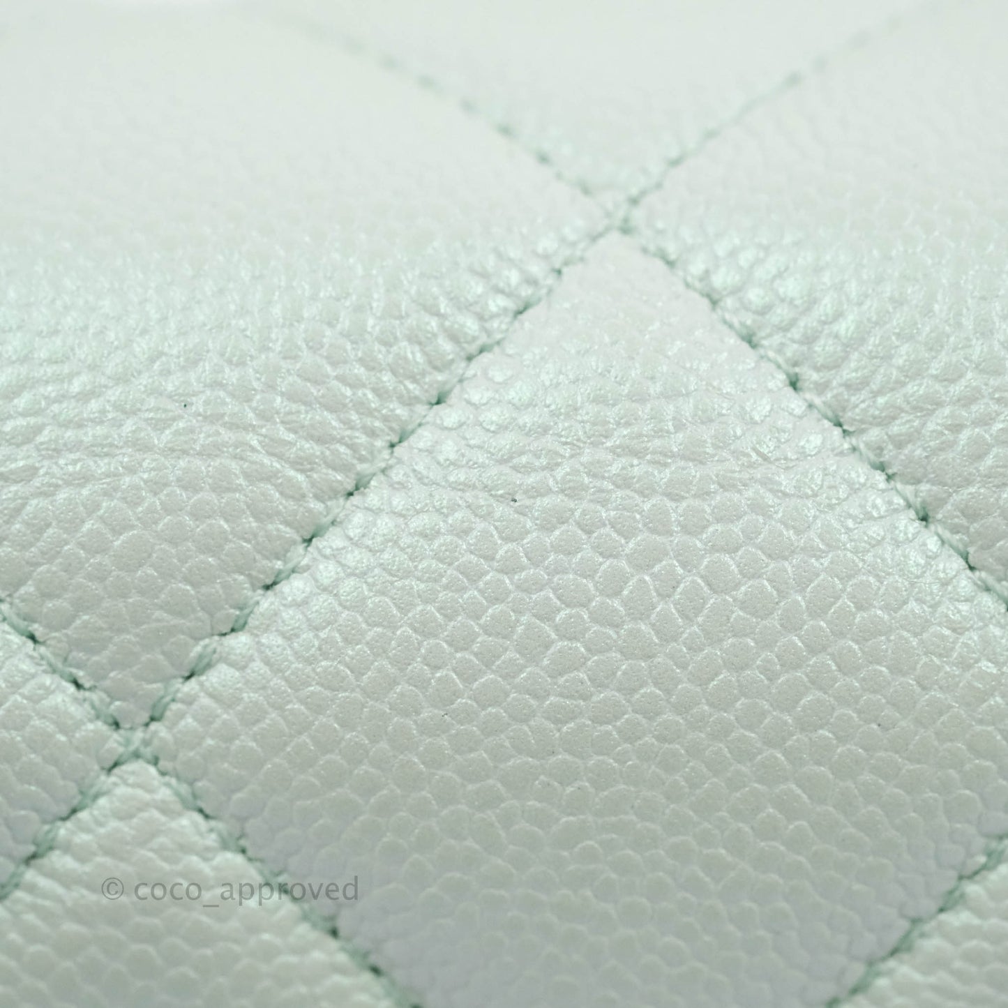Chanel Quilted My Perfect Mini Iridescent Mint Green Caviar Aged Gold Hardware 21K