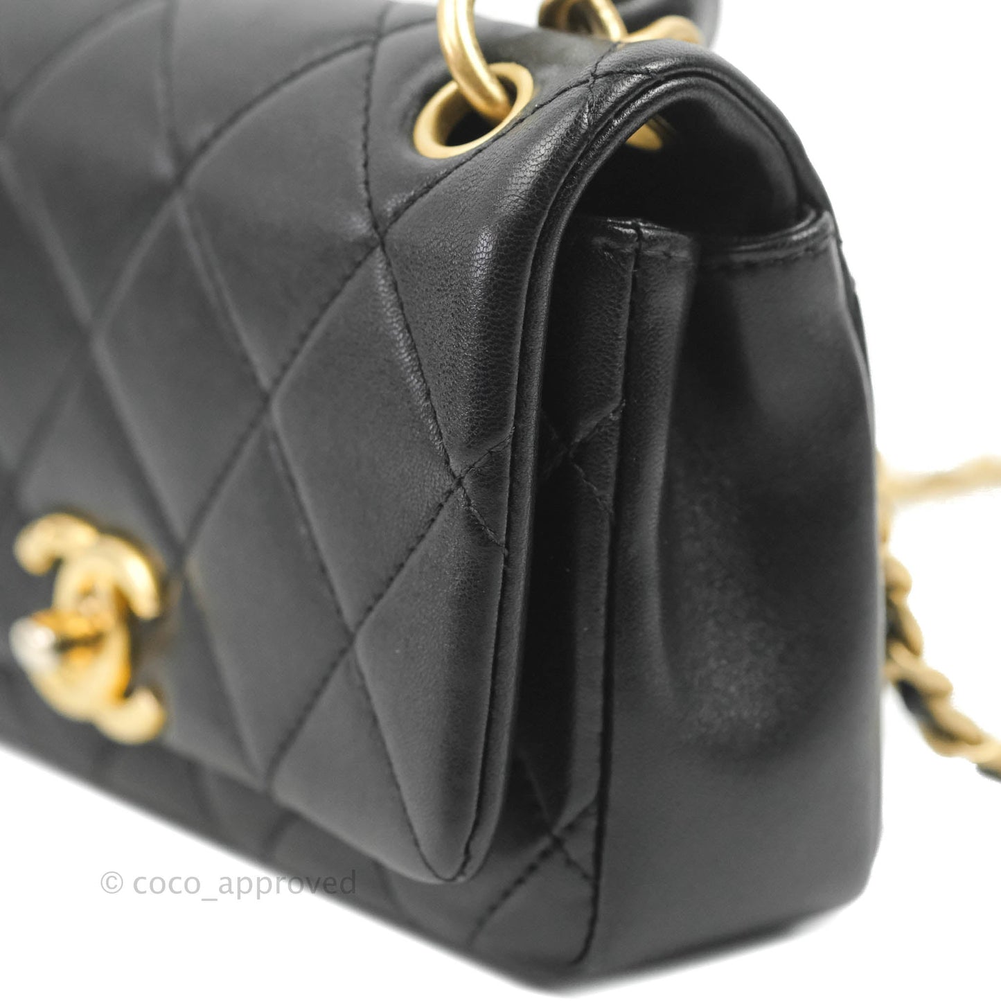 Chanel Entwined Chain Bag Black Lambskin Aged Gold Hardware