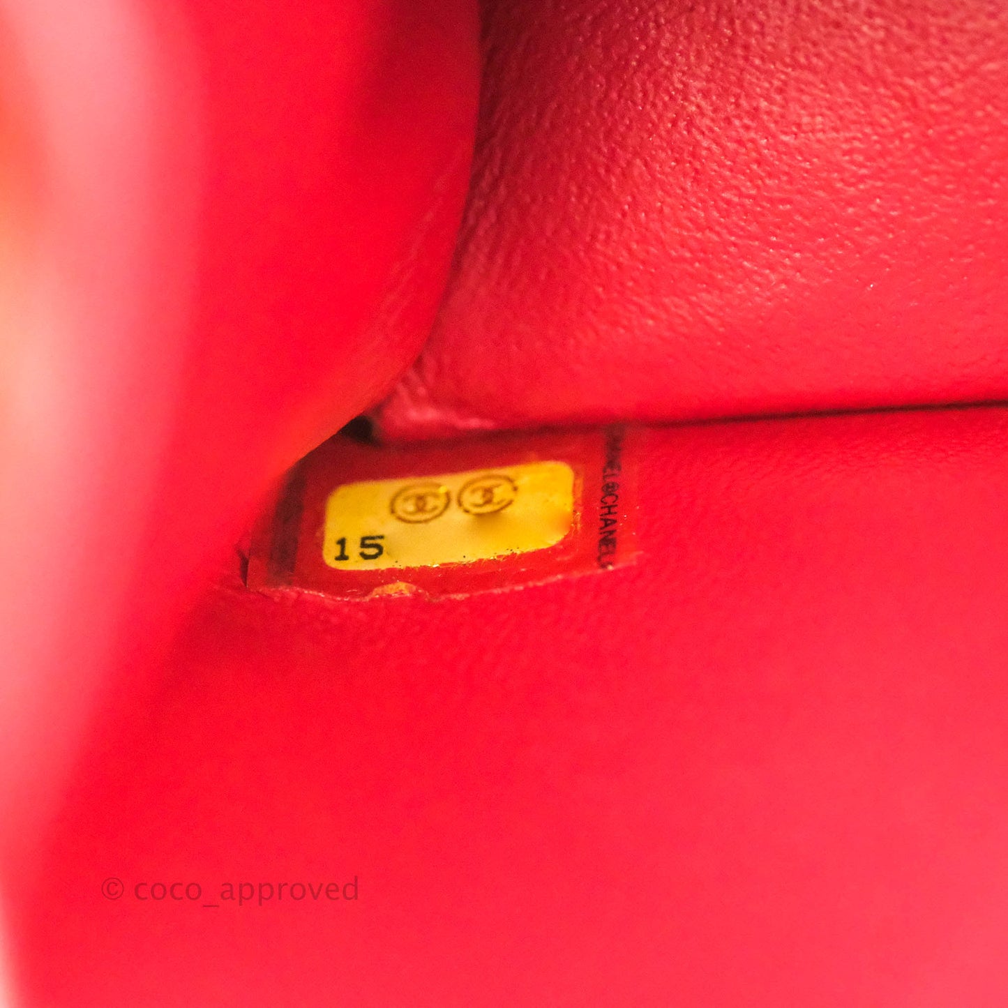 Chanel Flat Quilted Mini Flap Red Box Calfskin Gold Hardware