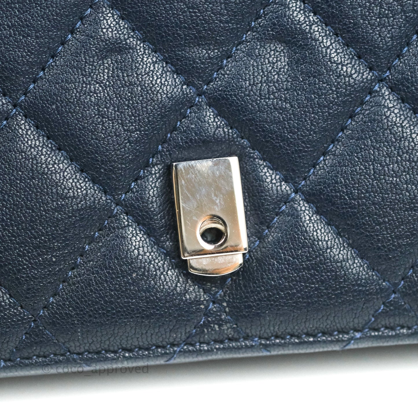 Chanel Urban Companion Wallet on Chain WOC Navy Calfskin Silver Hardware