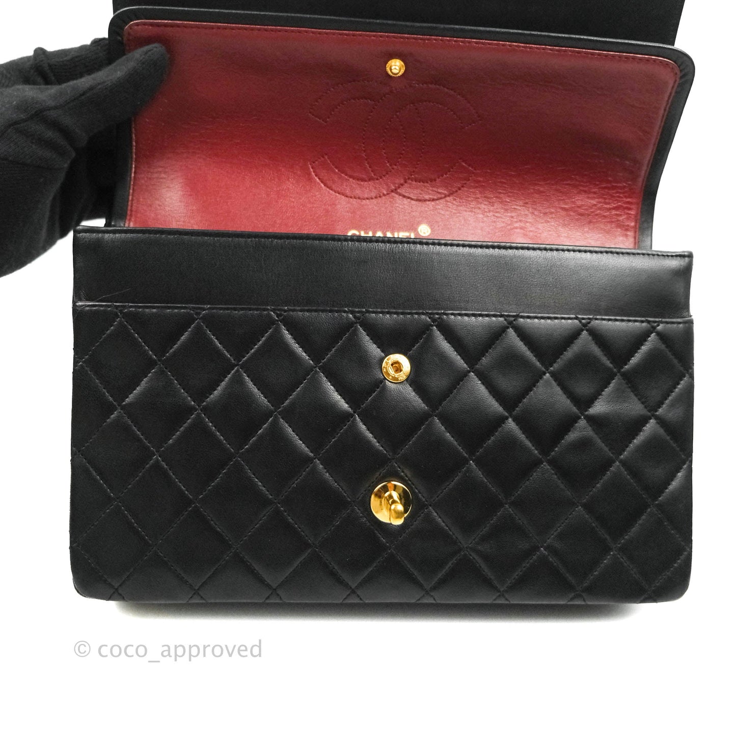 Chanel Classic Double Flap Vintage Black Lambskin 24K Gold Hardware