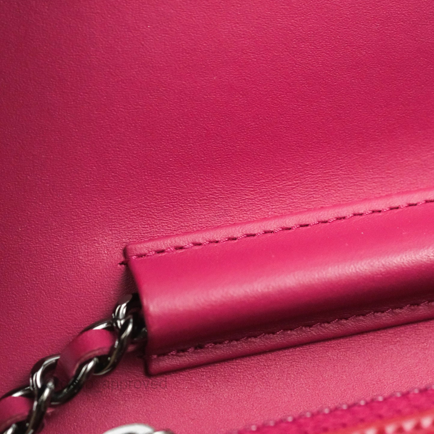 Chanel Wallet on Chain WOC Quilted Red Patent Ruthenium Hardware