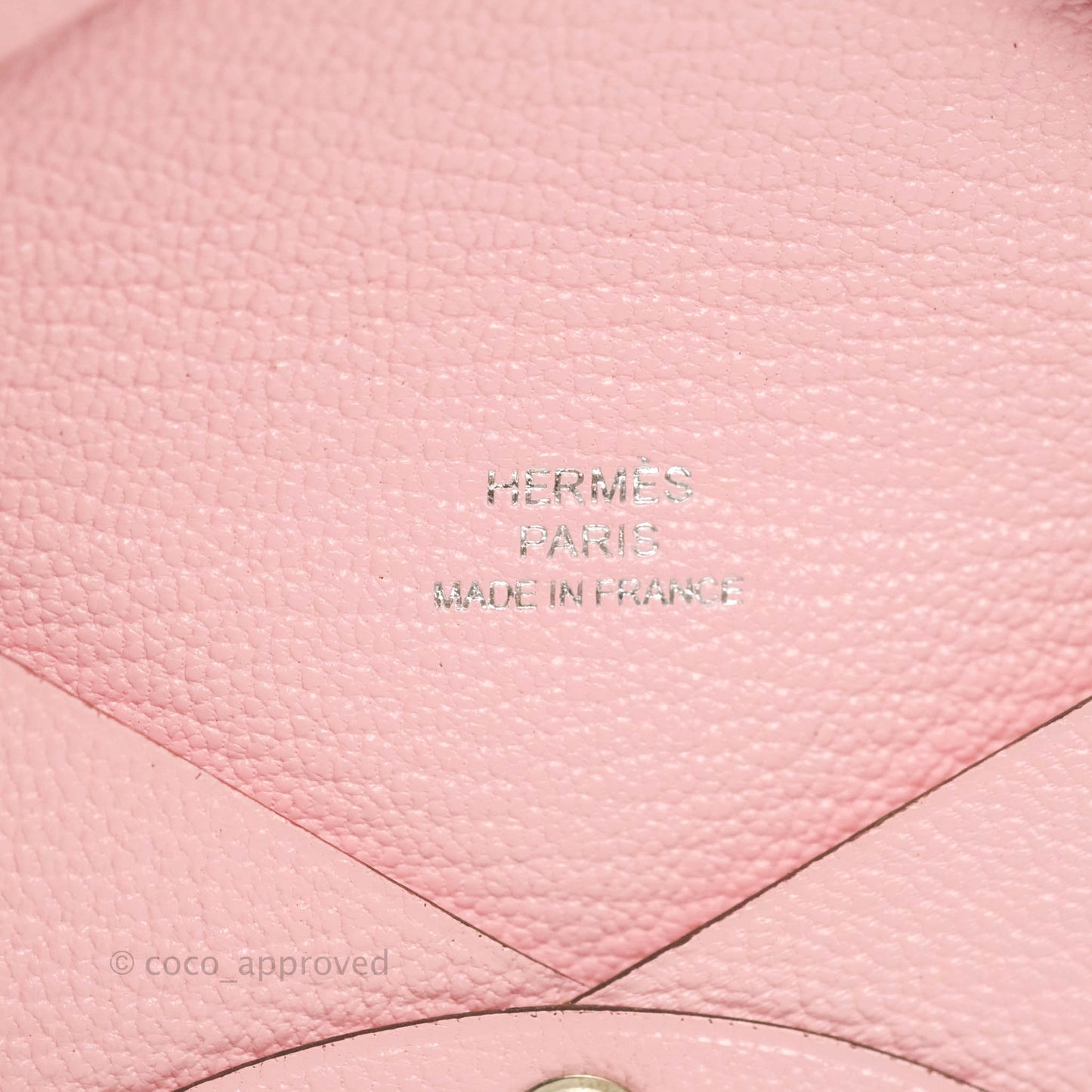 Hermès Calvi Card Holder Sakura Pink Chevre Mysore