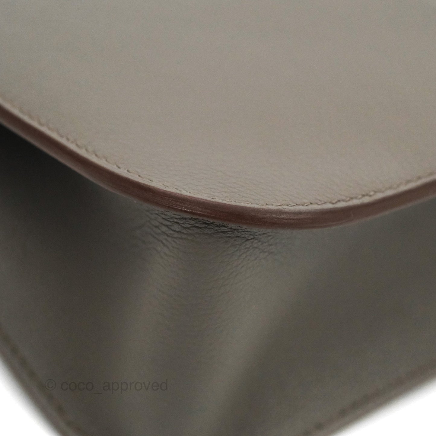 Hermès Halzan 25 Gris Etain 8F Evercolor Gold Hardware
