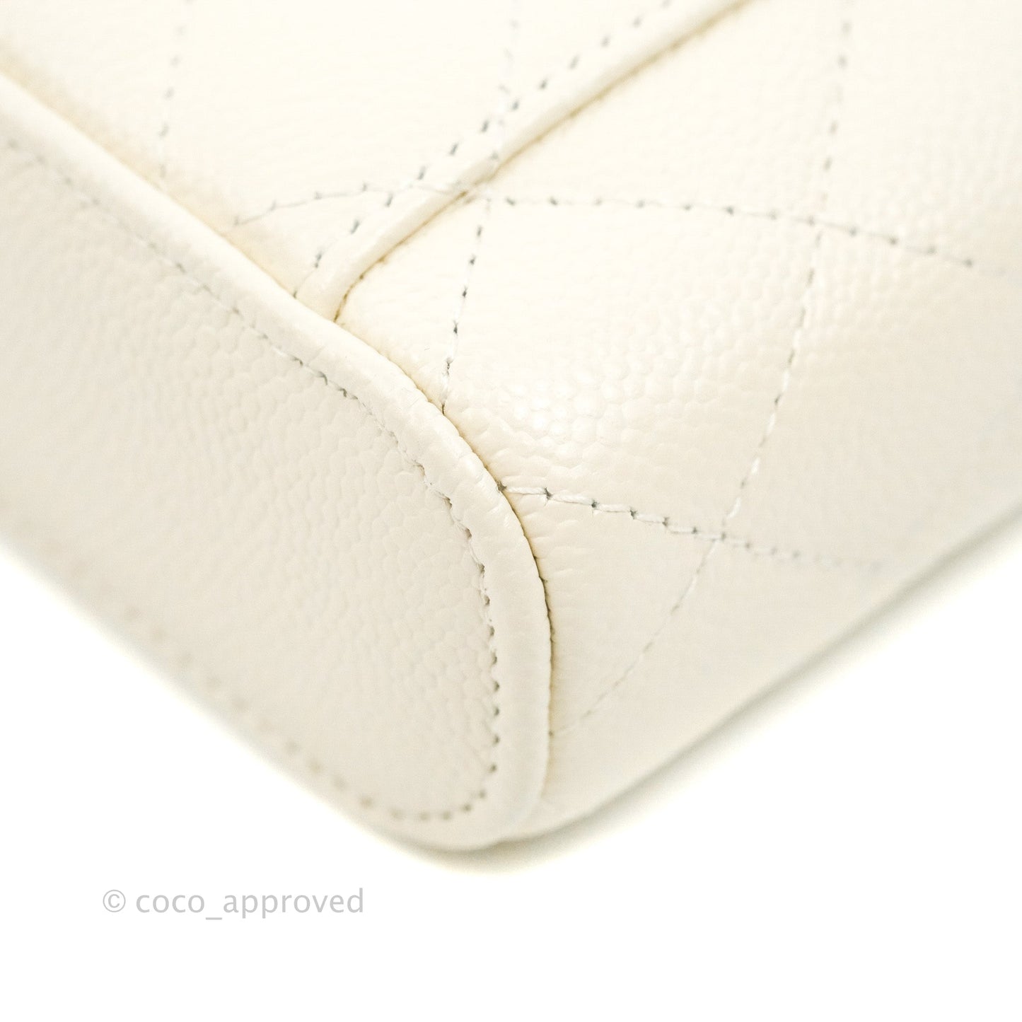 Chanel Quilted Small Handle With Care Vanity Case With Chain Ivory Caviar Gold Hardware