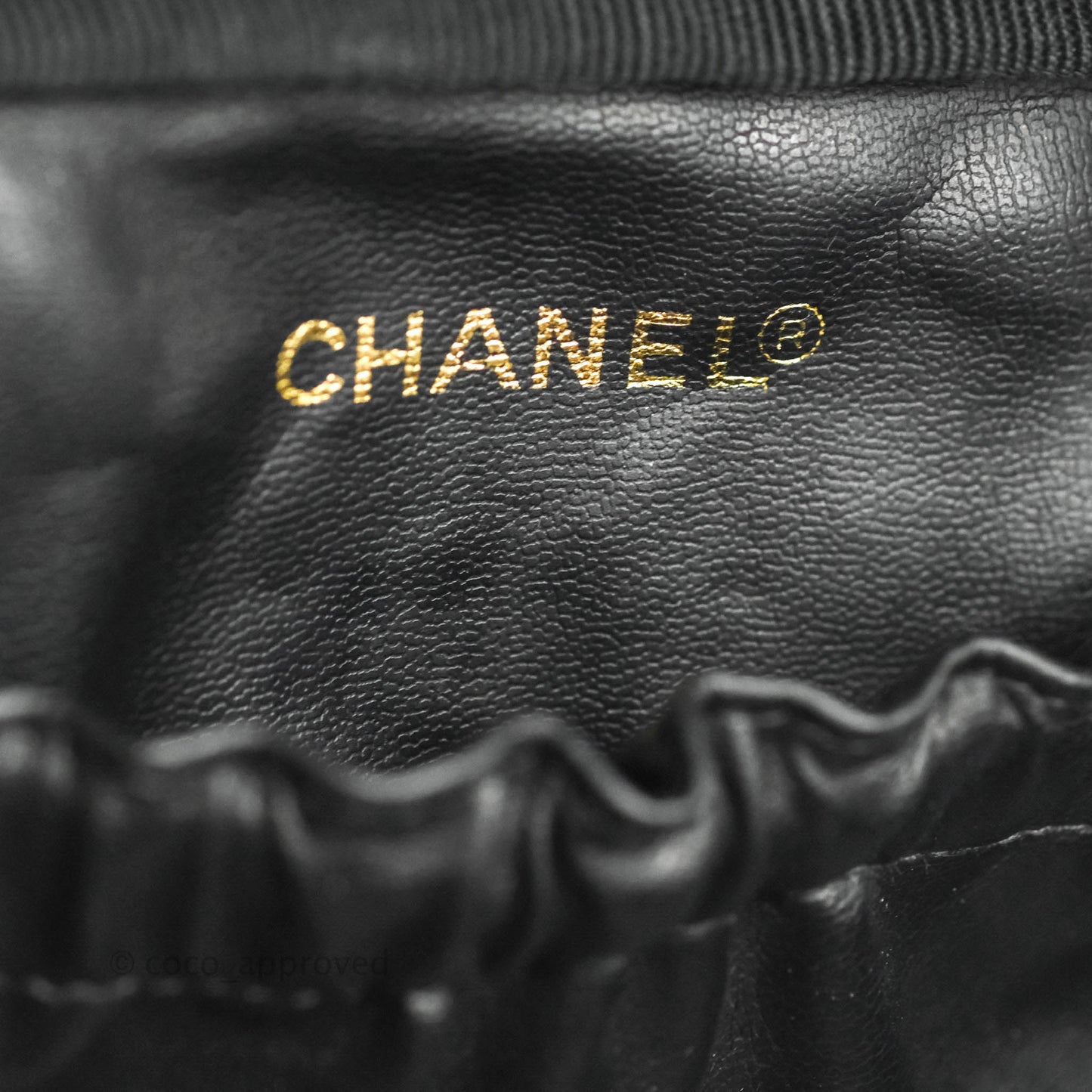 Chanel Vintage Vanity Case Black Caviar Gold Hardware
