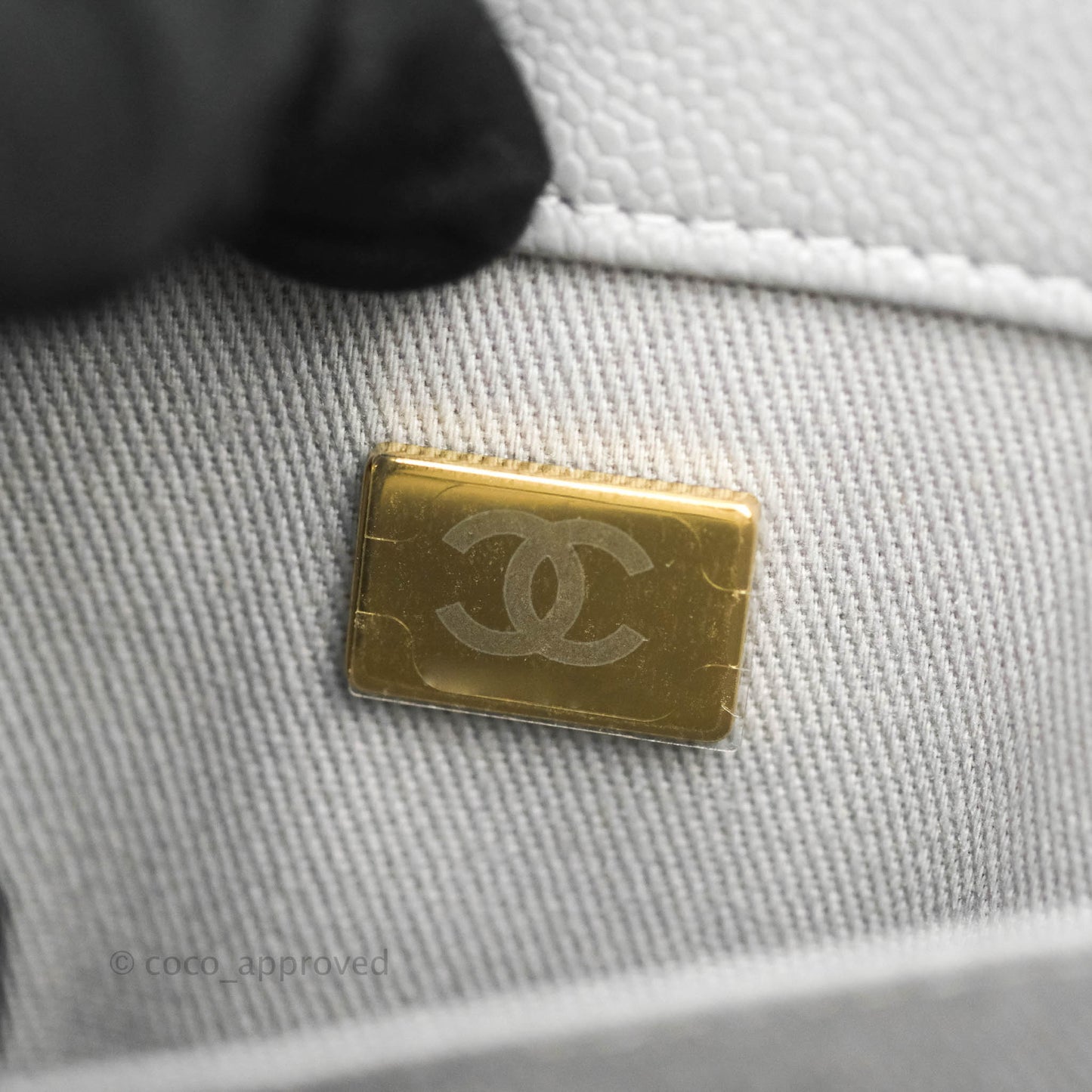 Chanel Quilted Small Business Affinity Flap Grey Caviar Gold Hardware