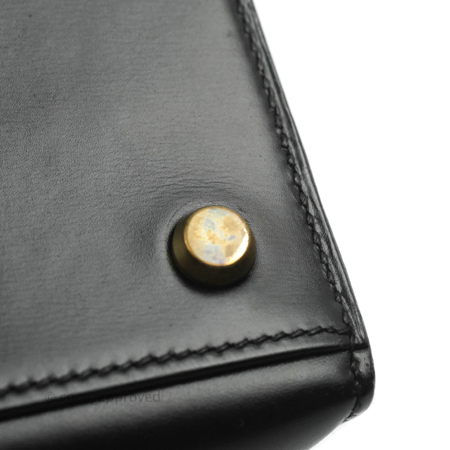Hermès Kelly 28 Vintage Sellier Black Box Leather Gold Hardware