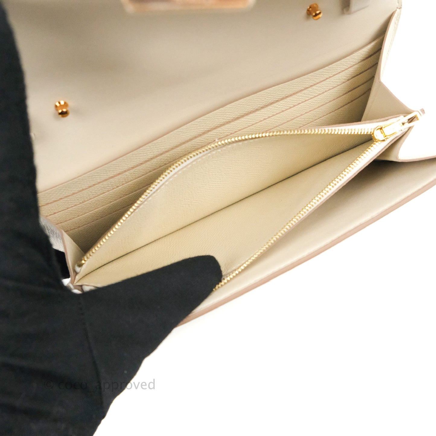 Hermès Constance Long To Go Wallet Craie Epsom Rose Gold Hardware