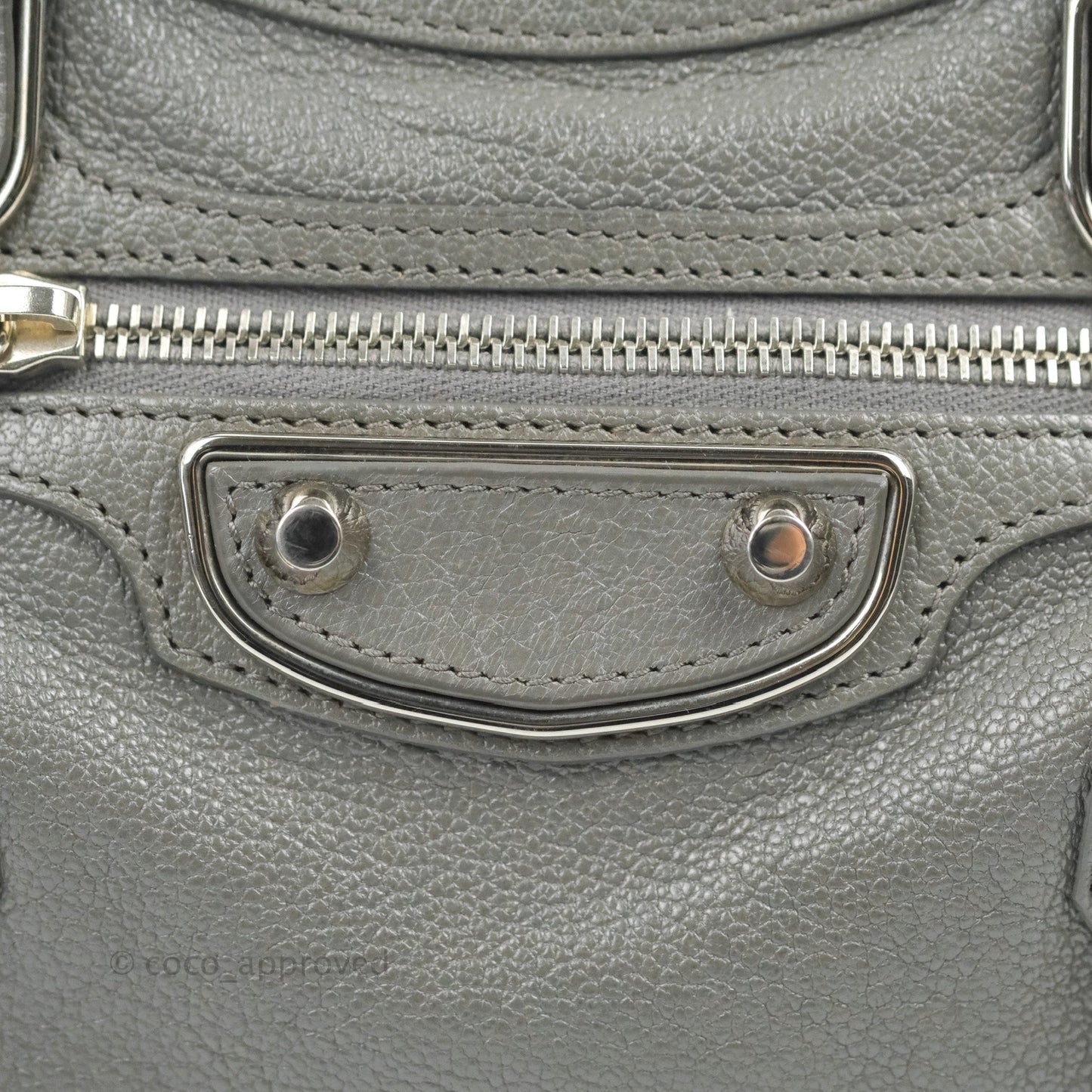 Balenciaga Classic Mini City Bag Grey Aged Calfskin Silver Hardware