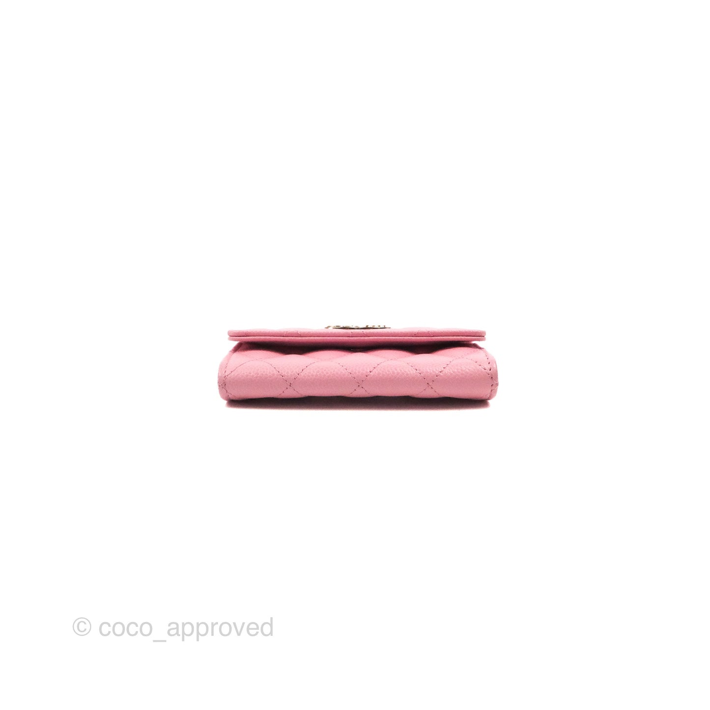 Chanel Quilted Flap Card Holder Pink Caviar Gold Hardware