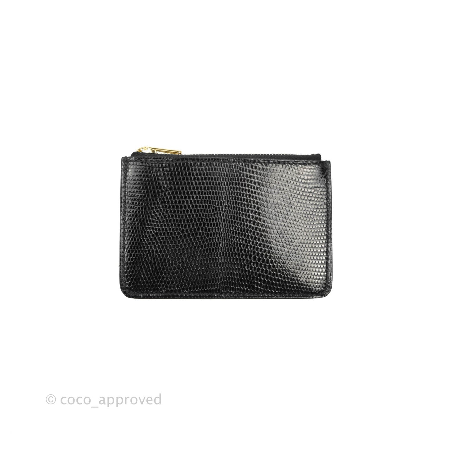 Hermès Constance Slim Wallet Black Lizard Leather Rose Gold Hardware