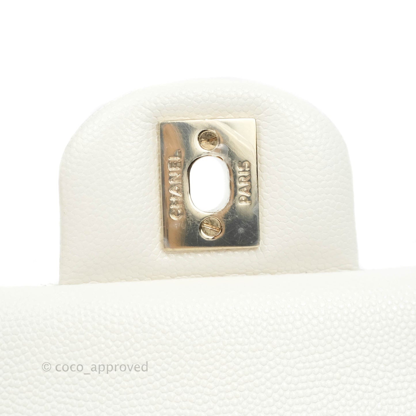 Chanel Classic Small S/M Flap White Caviar Gold Hardware 20S