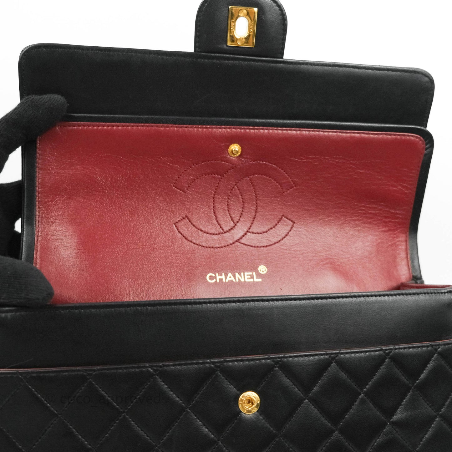 Chanel Classic Double Flap Vintage Black Lambskin 24K Gold Hardware