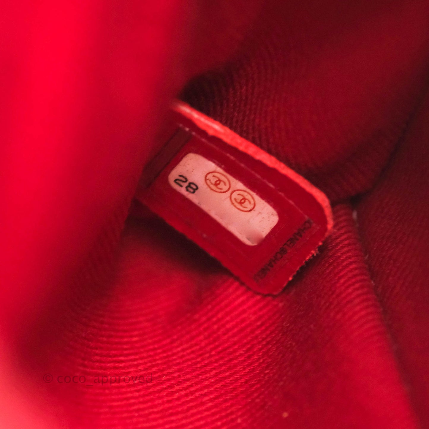 Chanel Small Quilted Coco Handle Red Caviar Gold Hardware