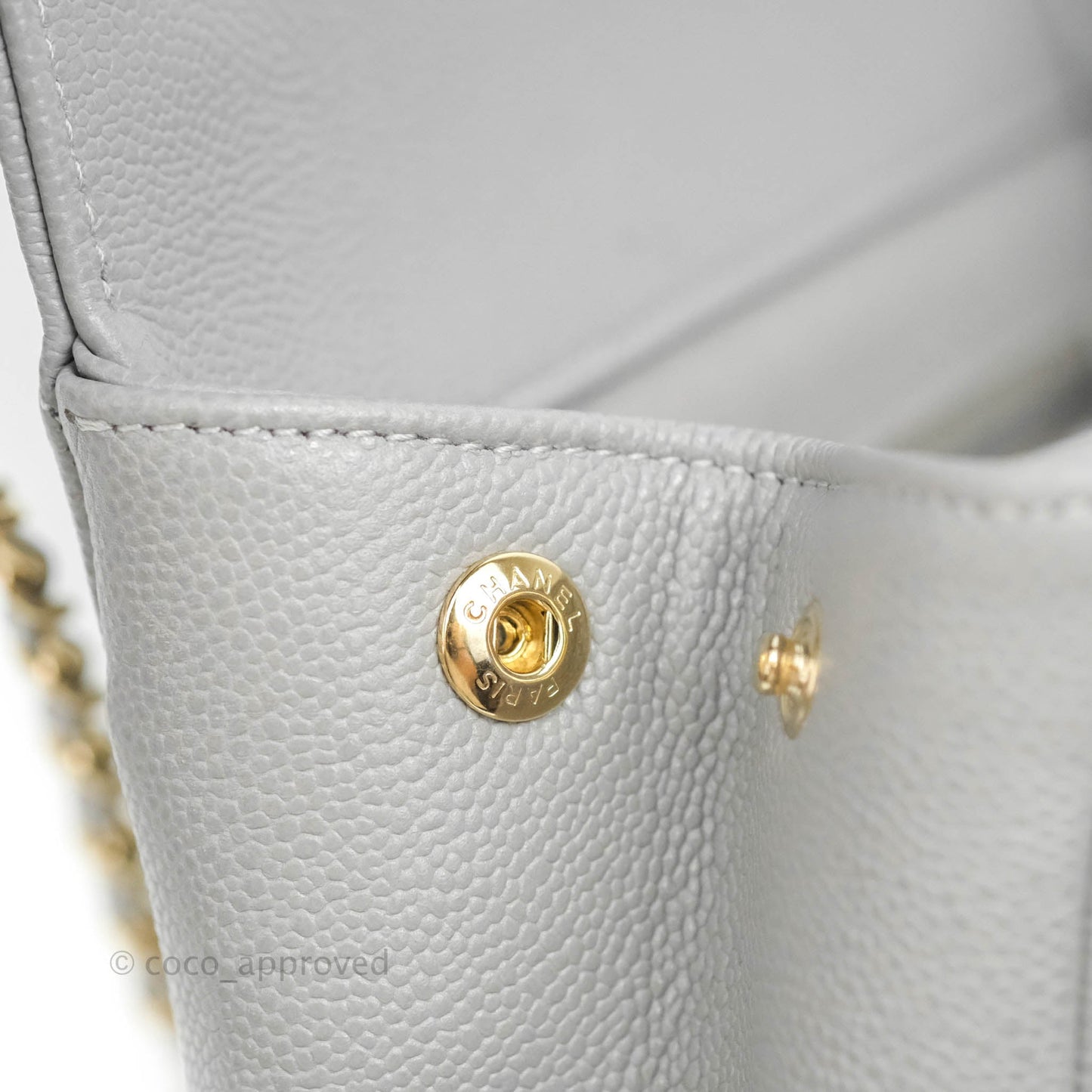 Chanel Quilted Small Business Affinity Flap Grey Caviar Gold Hardware