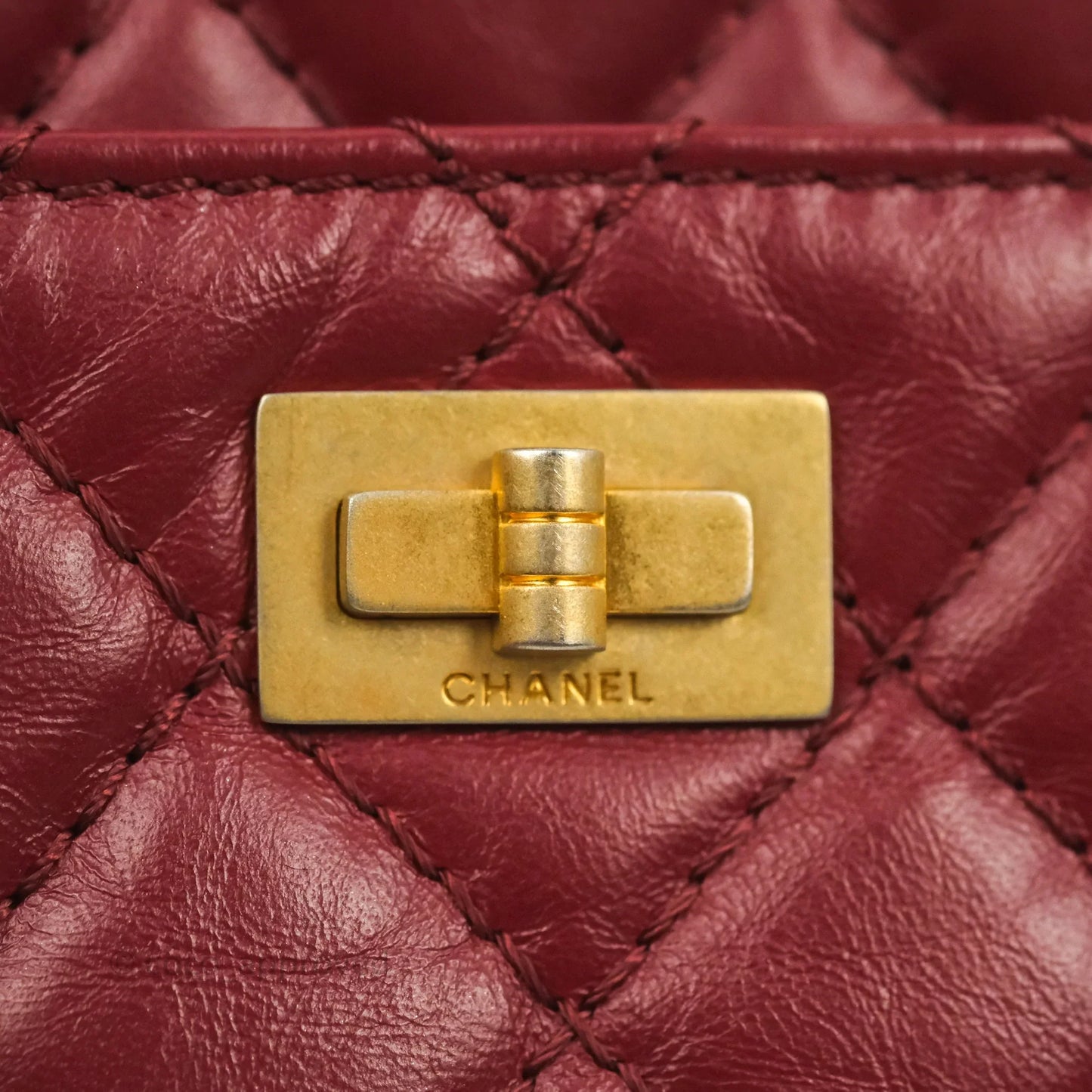 Chanel Quilted Mini Reissue Camera Case Red Aged Calfskin