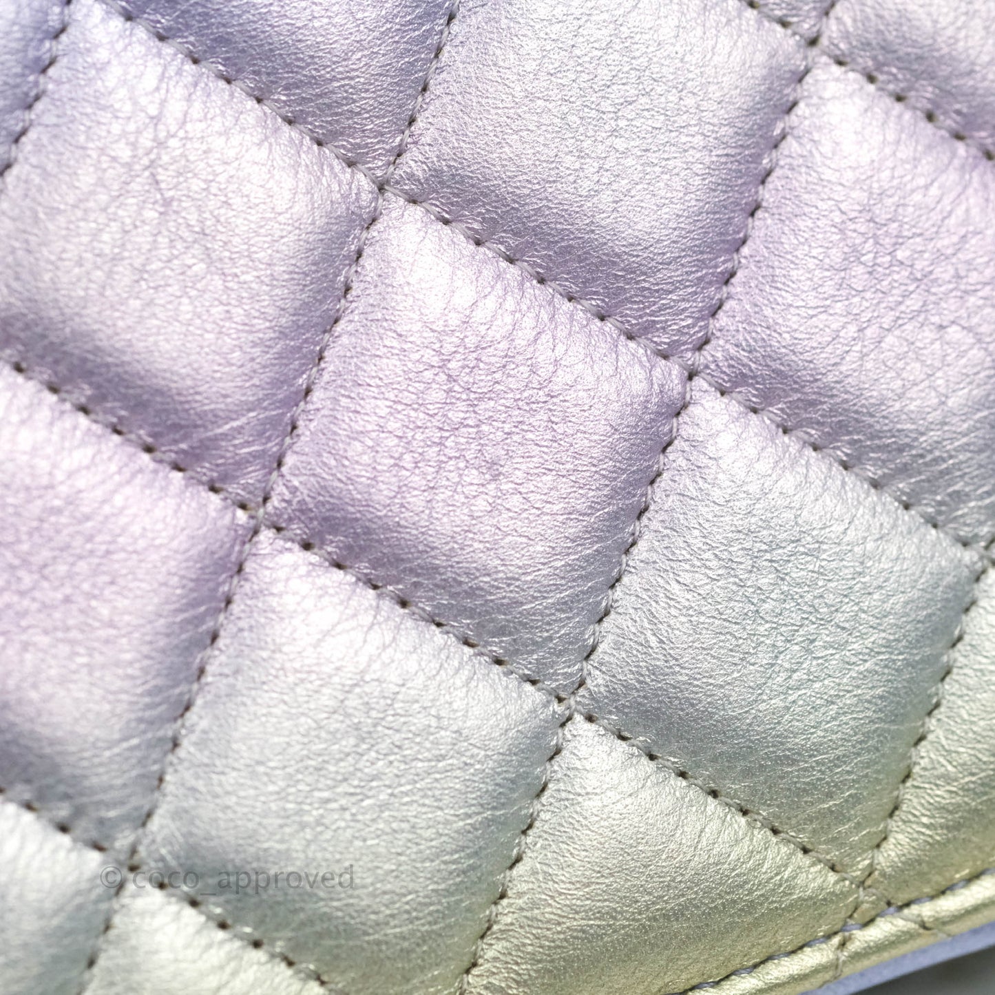 Chanel Quilted Camera Bag Metallic Rainbow Lambskin Rainbow Hardware