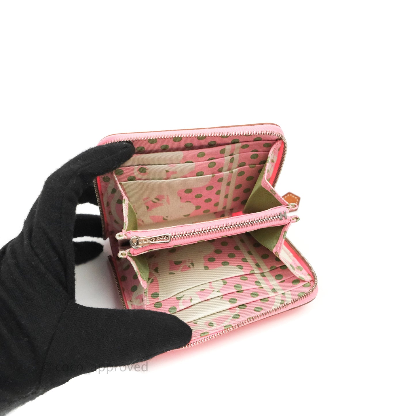 Hermès Silk In Compact Wallet Rose Lipstick Epsom