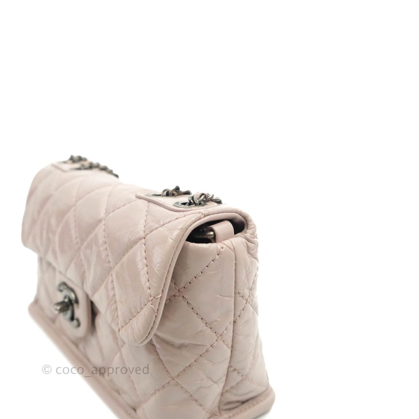 Chanel Mini Flap Nude Pink Crumpled Glazed Calfskin Ruthenium Hardware