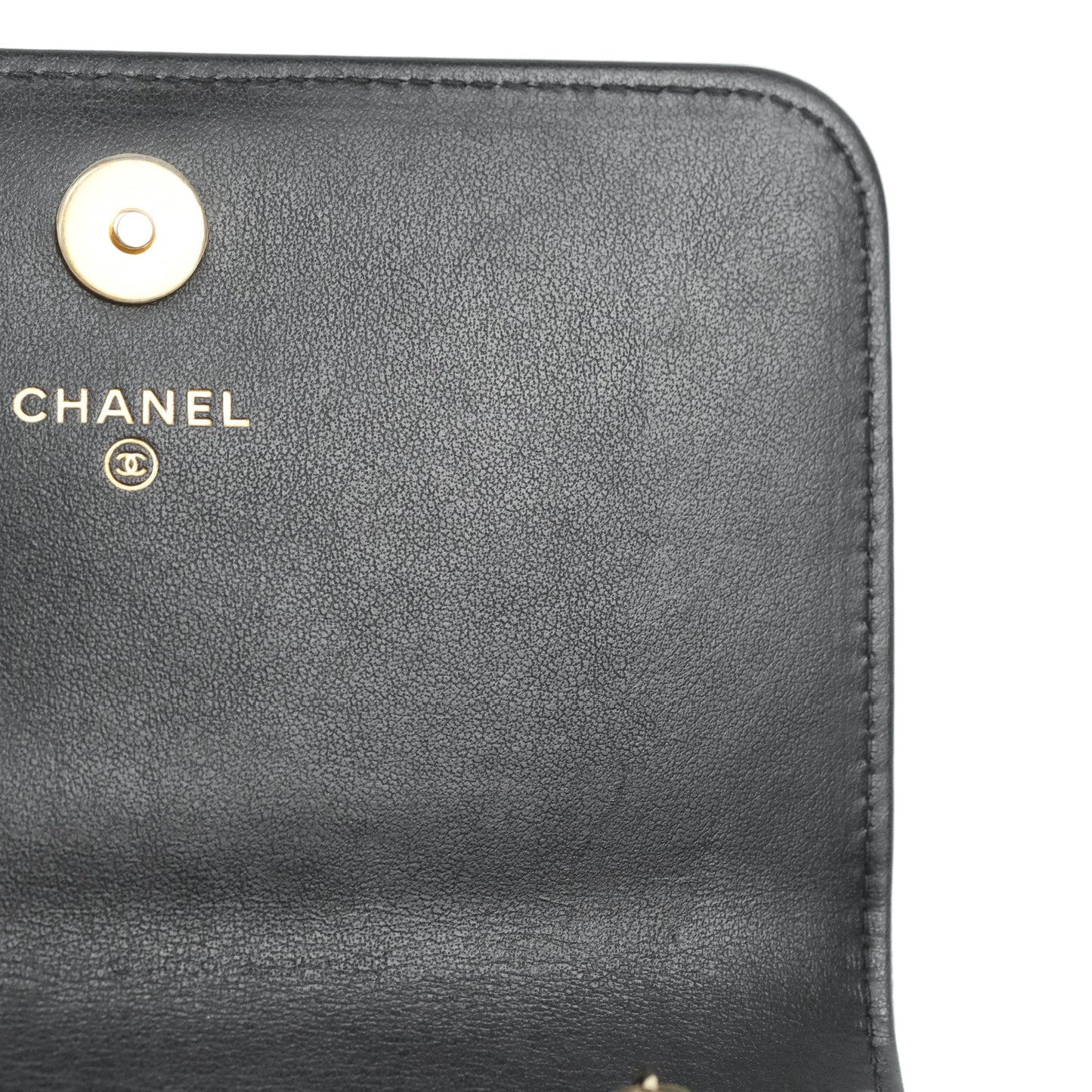 Chanel Mini Boy WOC Black Caviar Aged Gold Hardware