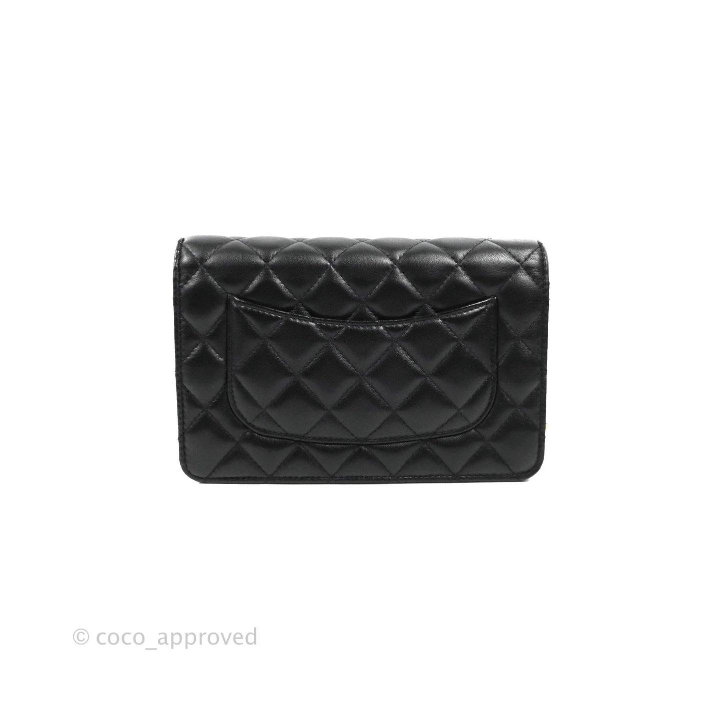 Chanel Quilted Classic WOC Black Lambskin Gold Hardware
