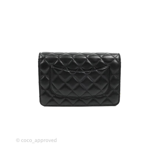Chanel Quilted Classic WOC Black Lambskin Gold Hardware