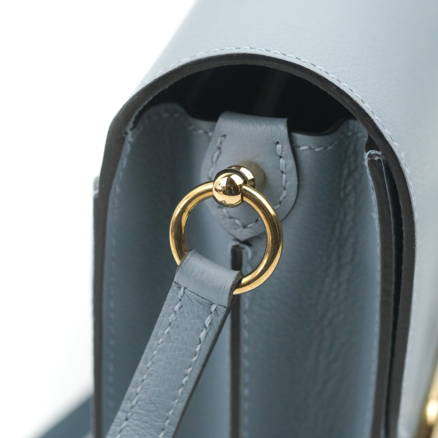Hermès Roulis Mini 18 Bleu Lin Evercolor Gold Hardware