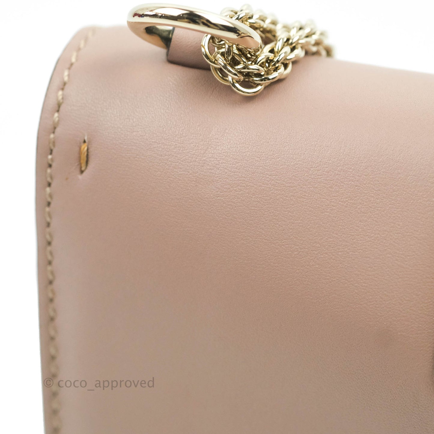 Valentino Vitello Small Glam Lock Rockstud Flap Poudre