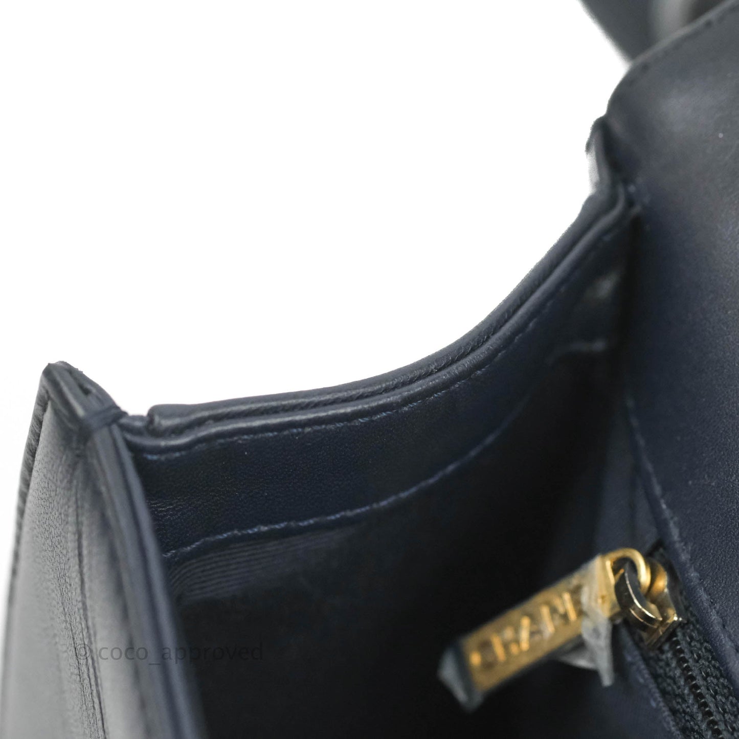 Chanel Quilted New Medium Boy Navy Lambskin Aged Gold Hardware