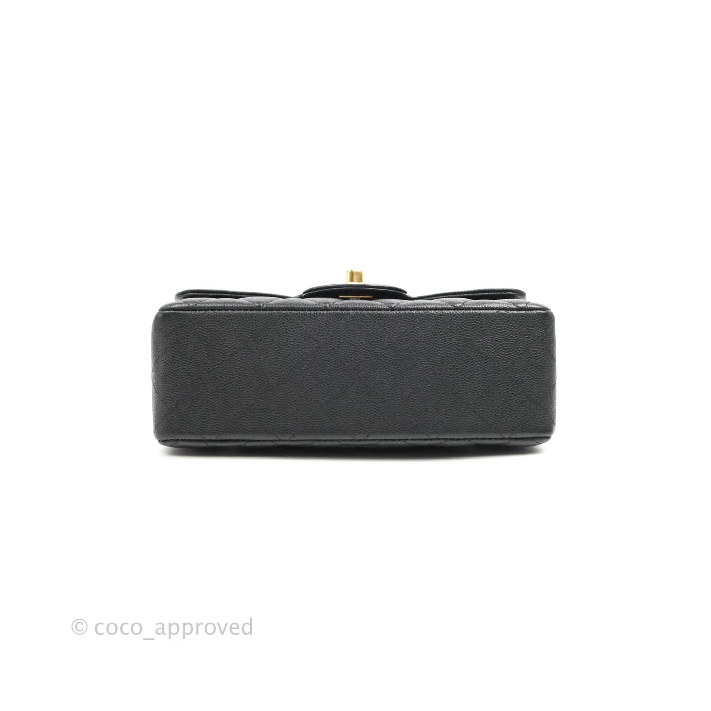 Chanel Classic Mini Rectangular Flap Black Caviar Gold Hardware 17C