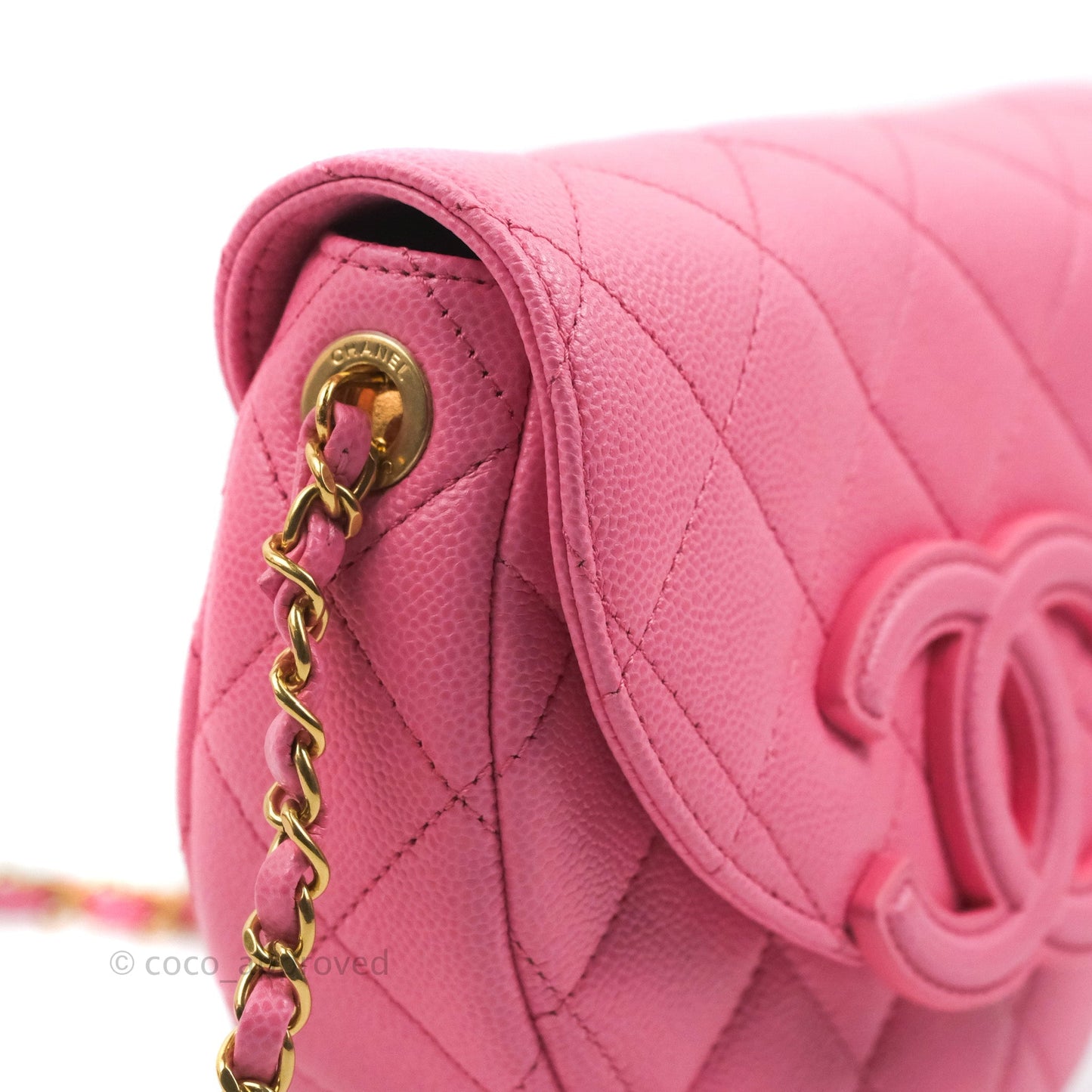Chanel Mini Messenger Pink Caviar Bag 23P