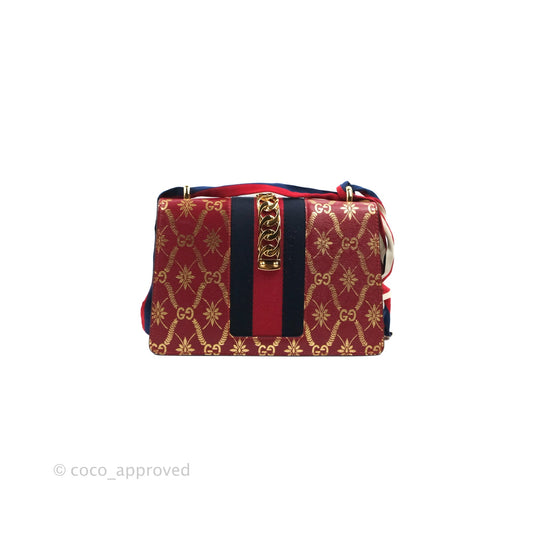 Gucci GG Sylvie Crossbody Bag Red Calfskin