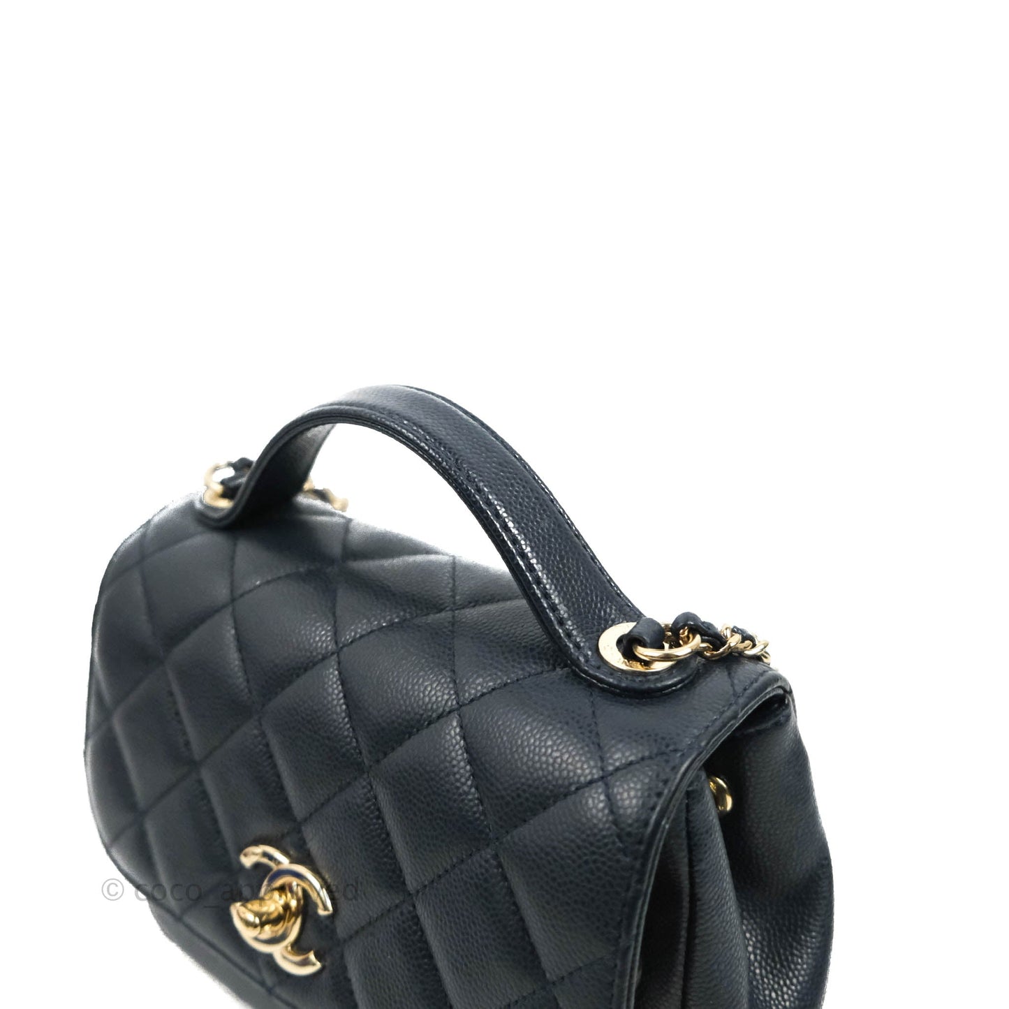 Chanel Quilted Small Business Affinity Flap Navy Caviar Gold Hardware