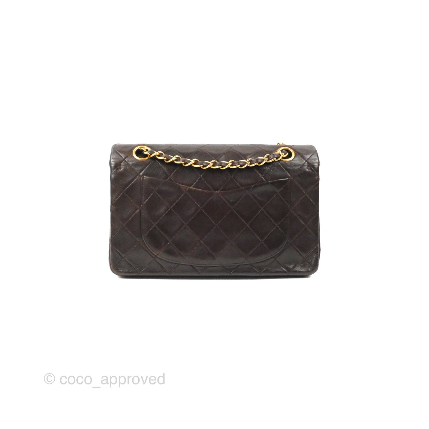 Chanel Vintage Small Classic Flap Brown Lambskin 24K Gold Hardware