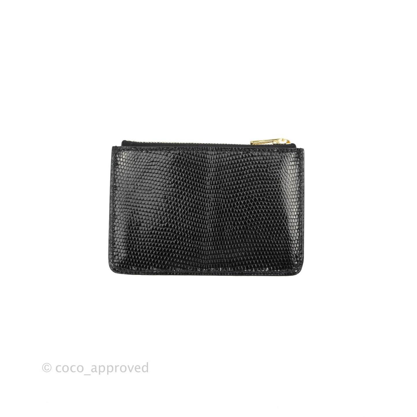 Hermès Constance Slim Wallet Black Lizard Leather Rose Gold Hardware
