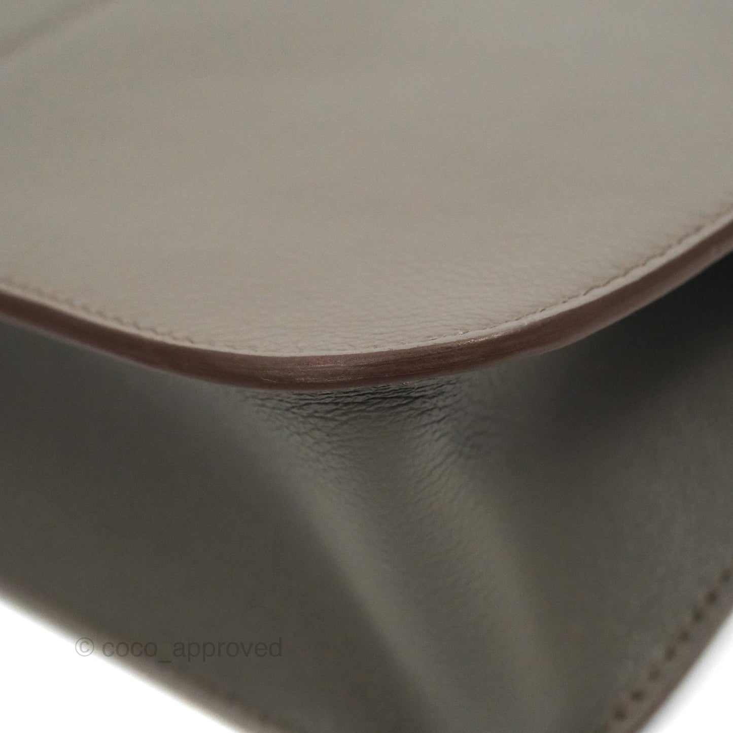 Hermès Halzan 25 Gris Etain 8F Evercolor Gold Hardware